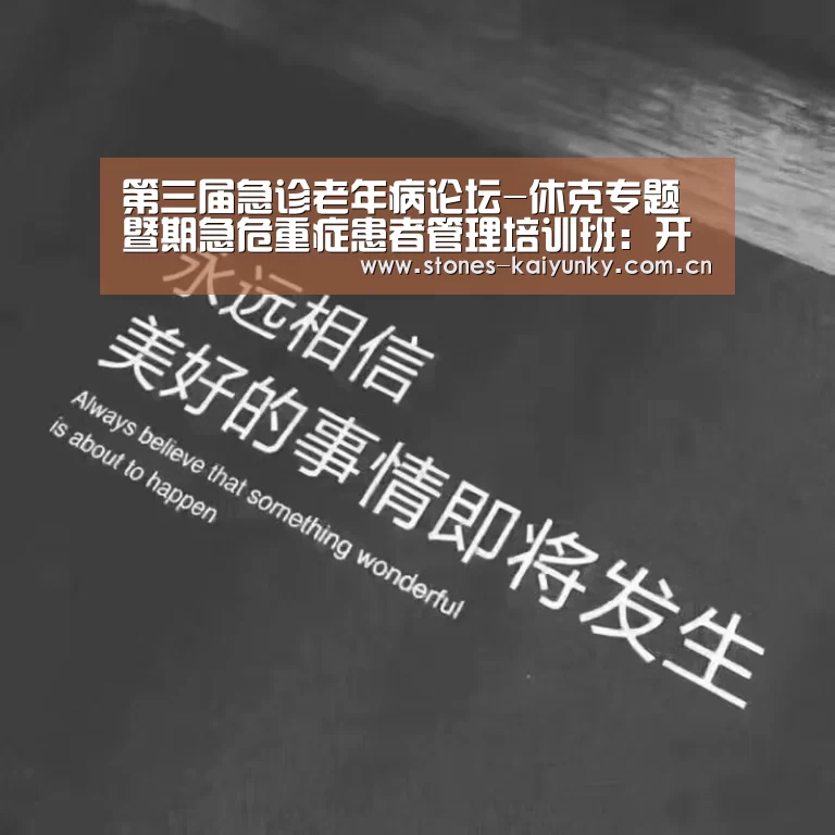第三届急诊老年病论坛-休克专题暨期急危重症患者管理培训班：开云体育入口